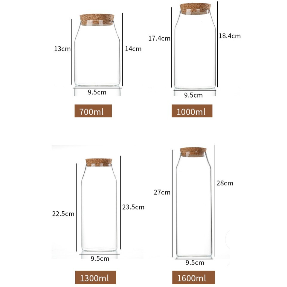 Glass Container With Cork Lid